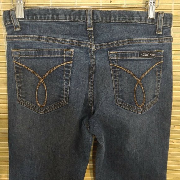 CALVIN KLEIN WOMEN'S DENIM BLUE JEANS FLARE SIZE 8 - Picture 4 of 7